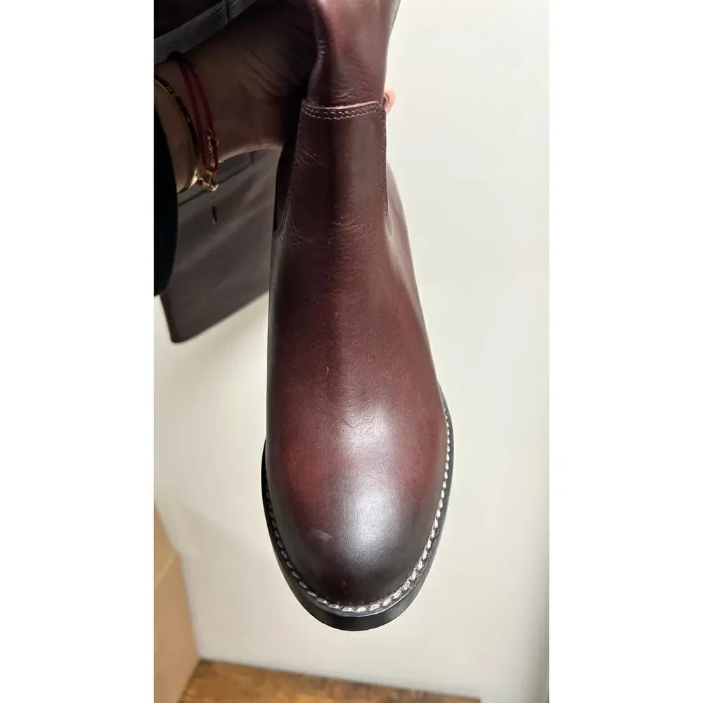 J.CREW Leather Over-the-Knee Burgundy Boots Size 6.5